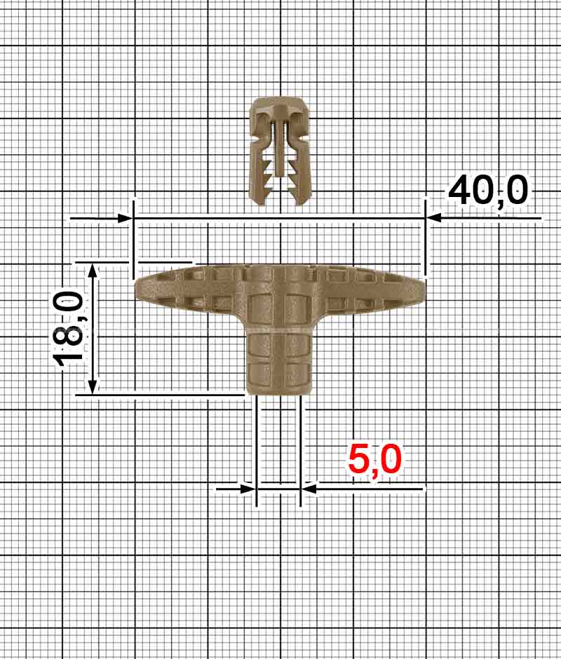 Tactical Toggle with two holes АRТ A.FP-3430A with plug A.FP-3429B