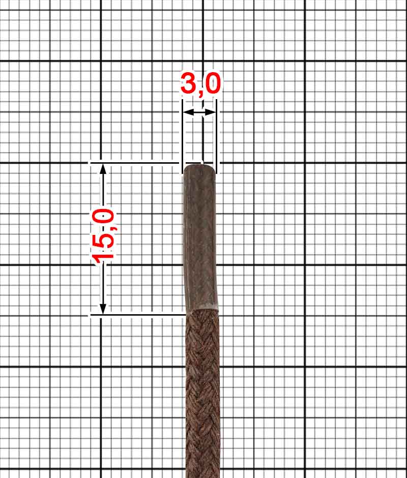 Rope shoelace waxed 3 mm
