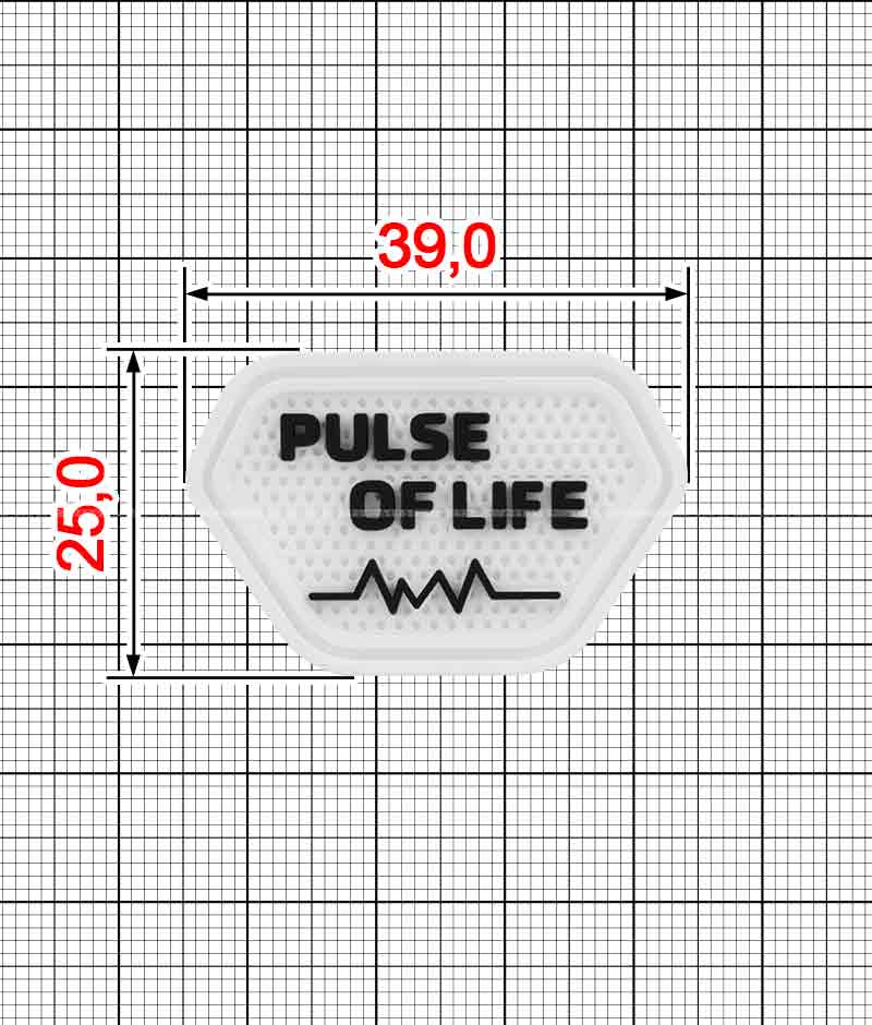 Патч пришивной силиконовый A.FV-1539-Pulse of life