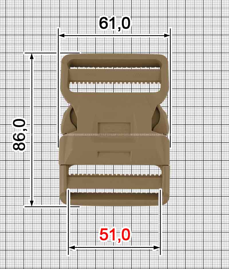 Military buckle 50 mm A.FP-2235+A.FP-2250
